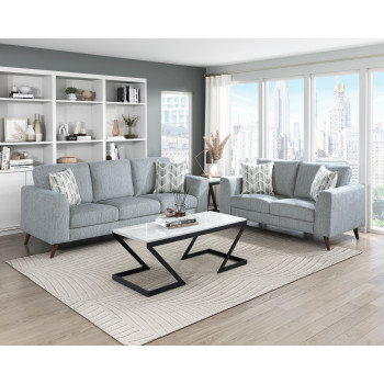9644BGY*2 2PC SETS Sofa + Love Seat