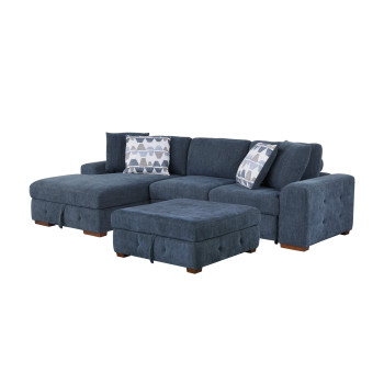 9624BU*3LC2R 3-Piece Sectional with Left Chaise and Ottoman