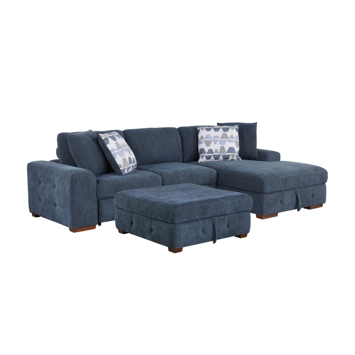 9624BU*32LRC 3-Piece Sectional with Right Chaise and Ottoman
