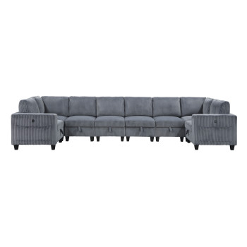 9650DG*8SC 8-Piece Sectional with Storage, Storage Pouches and Charging Ports