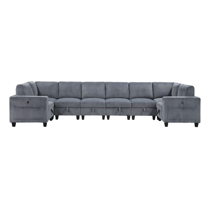 9650DG*8SC 8-Piece Sectional with Storage, Storage Pouches and Charging Ports