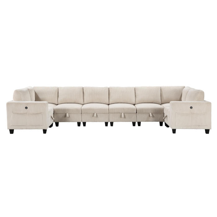 9650BE*8SC 8-Piece Sectional with Storage, Storage Pouches and Charging Ports