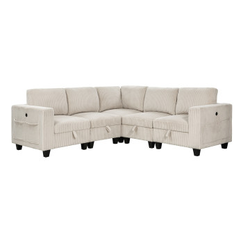 9650BE*5SC 5-Piece Sectional with Storage, Storage Pouches and Charging Ports