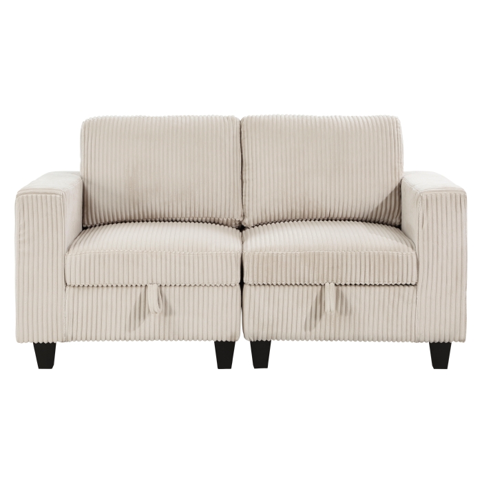 9650BE-2* Love Seat with Storage, Storage Pouches and Charging Ports