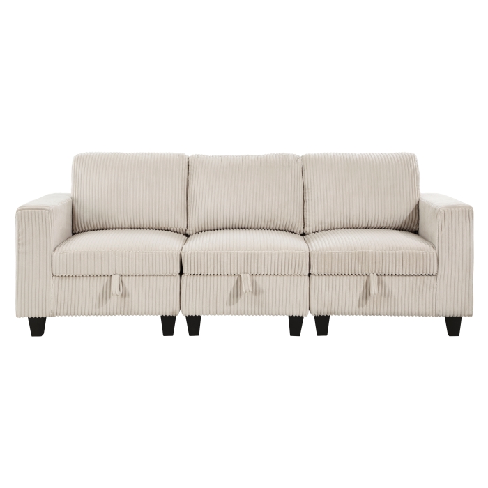 9650BE-3* Sofa with Storage, Storage Pouches and Charging Ports