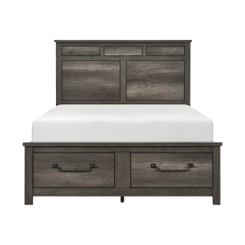 1342-1* Queen Platform Bed with Footboard Storage