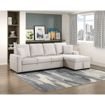 9647CE*23LRC 2-Piece Sectional with Right Chaise, Pull-out Bed and Hidden Storage