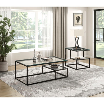 3695-30-2PC 2PC SETS Cocktail Table + End Table