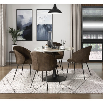 5920-39RD*5BR 5PC SETS Dining Table + 4 Side Chair
