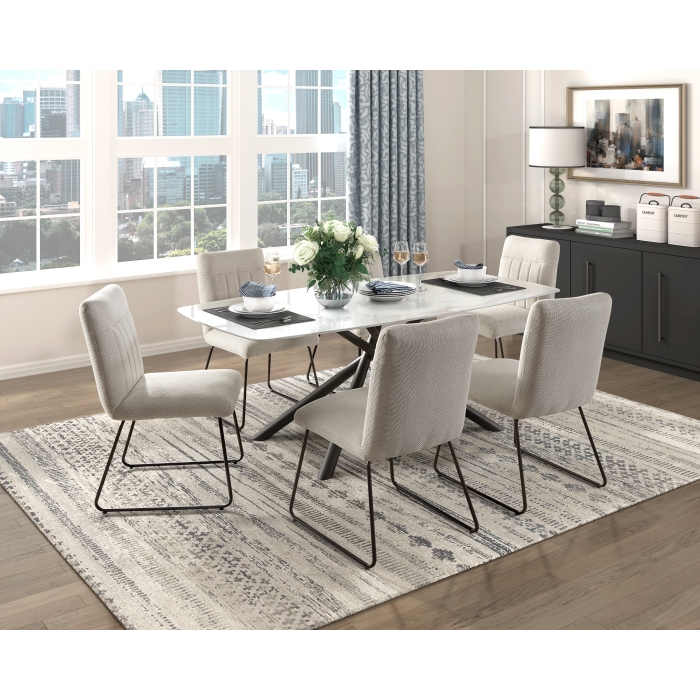 5919-71*7 7PC SETS Dining Table + 6 Side Chair