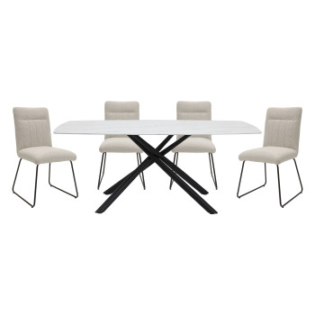 5919-71*5 5PC SETS Dining Table + 4 Side Chair