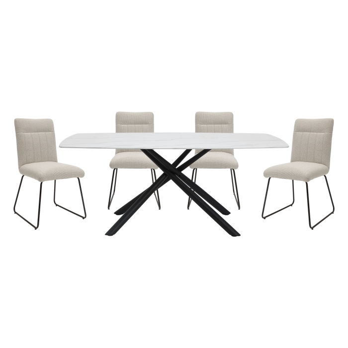 5919-71*5 5PC SETS Dining Table + 4 Side Chair
