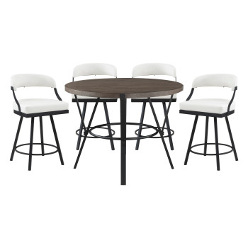 5565-36RD*5WT 5PC SETS Counter Height Table + 4 Chair