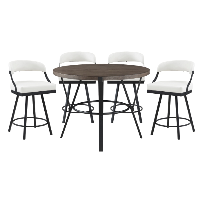 5565-36RD*5WT 5PC SETS Counter Height Table + 4 Chair