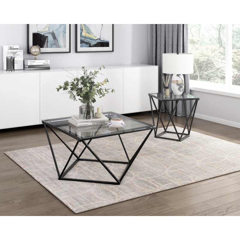 3693-2PK 2PC SETS Cocktail Table + End Table