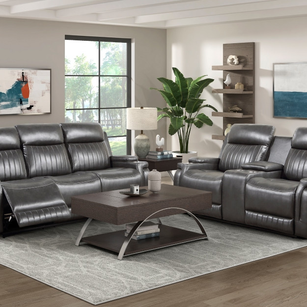 9456DG-2PC 2pc Set: Sofa, Love Seat