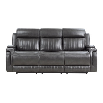 9456DG-3 Double Reclining Sofa with Drop-Down Cup Holder