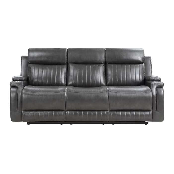 9456DG-3 Double Reclining Sofa with Drop-Down Cup Holder