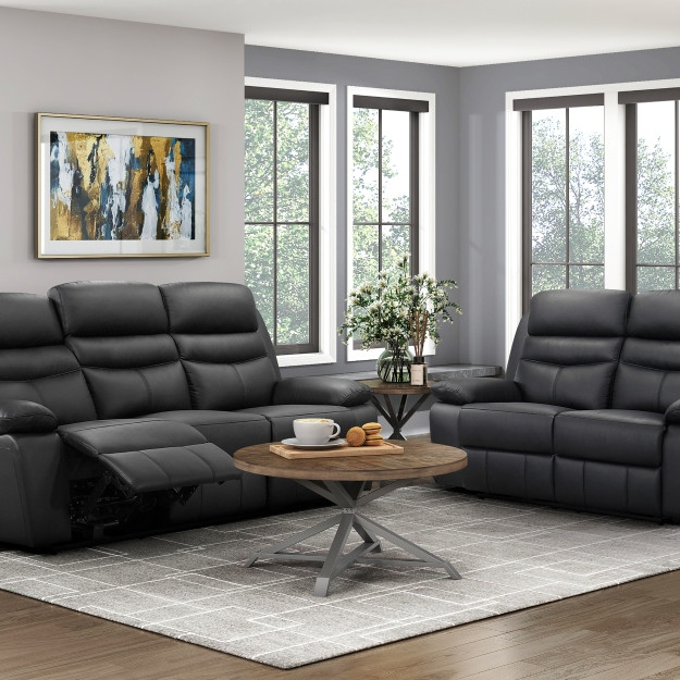 9628BLK*2PW 2pc Set: Sofa, Love (Power)