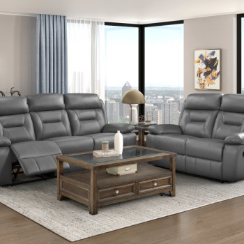 9629DGY*2 2pc Set: Sofa, Love Seat