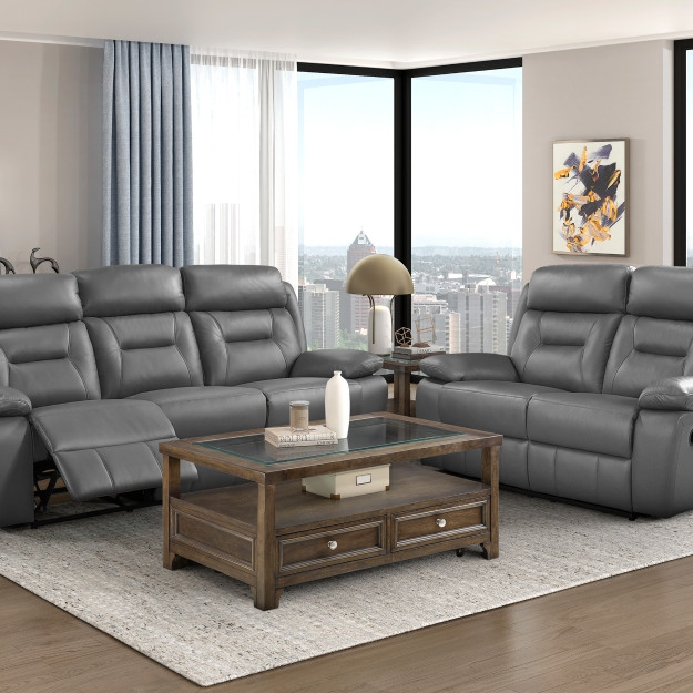 9629DGY*2 2pc Set: Sofa, Love Seat