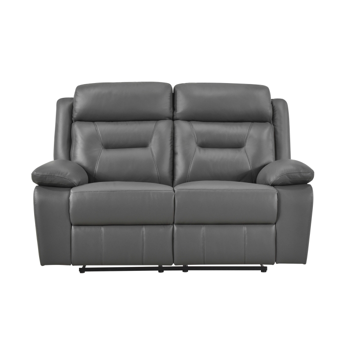 9629DGY-2 Double Reclining Love Seat