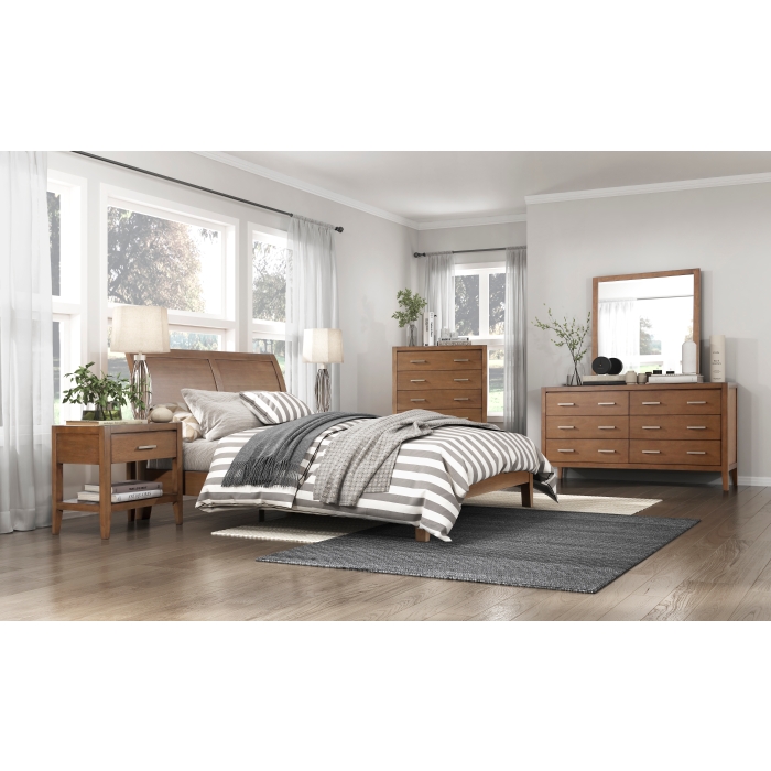 1314-1*4 4PC SETS Queen Platform Bed