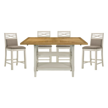 5910-36*5 5PC SETS Counter Height Table + 4 Chairs