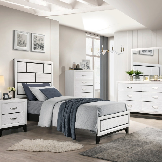 1645WHT-1*4 4PC SETS Twin Bed