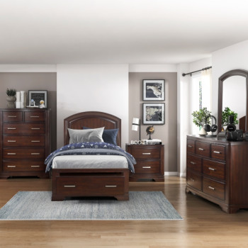 1520CHT-1*5 5PC SETS Twin Platform Bed with Footboard Storage