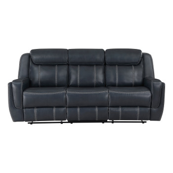 8516BU-3 Double Reclining Sofa with Center Drop-Down Cup Holders, Magazine bag, Receptacles and USB Ports