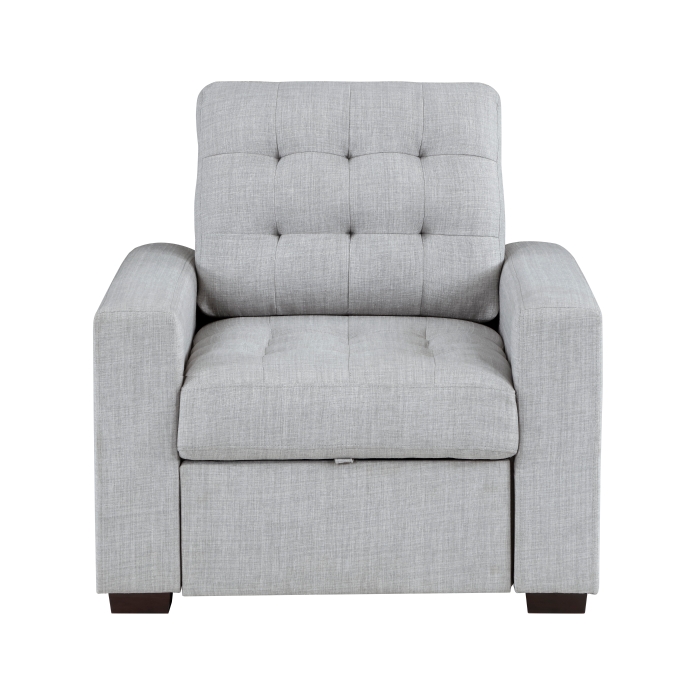 9916GY-1 Chair with Pull-out Ottoman