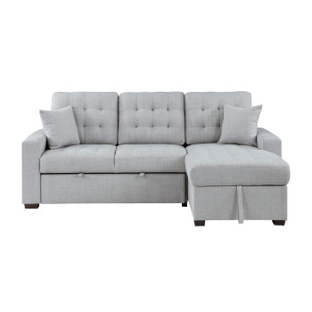 9916GY*2LLRC 2-Piece Sectional with Pull-out Bed and Right Chaise with Hidden Storage