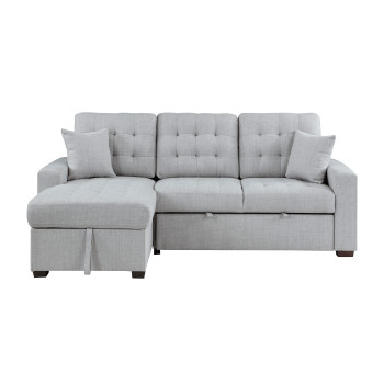 9916GY*2LCRL 2-Piece Sectional with Pull-out Bed and Left Chaise with Hidden Storage