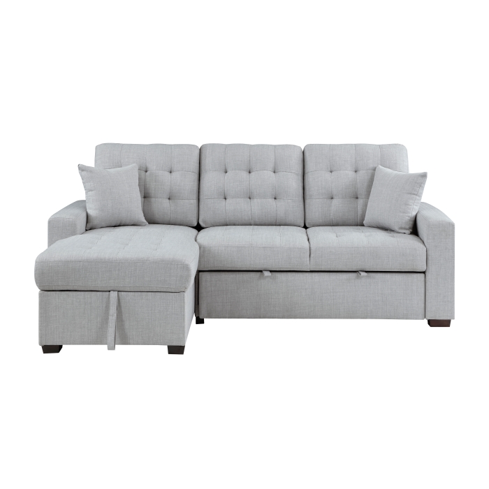 9916GY*2LCRL 2-Piece Sectional with Pull-out Bed and Left Chaise with Hidden Storage