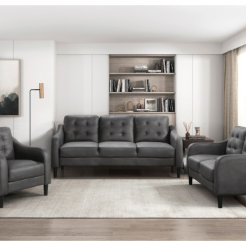 9489GRY*3 3PC SETS Sofa + Love seat + Chair