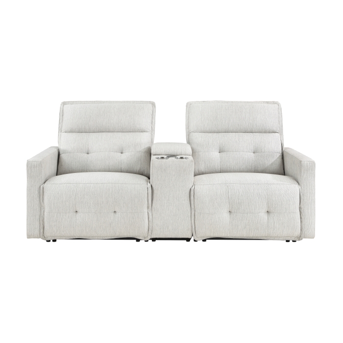 9444HMP-2CNPWH* Power Double Reclining Love Seat with Center Console and Power Headrests