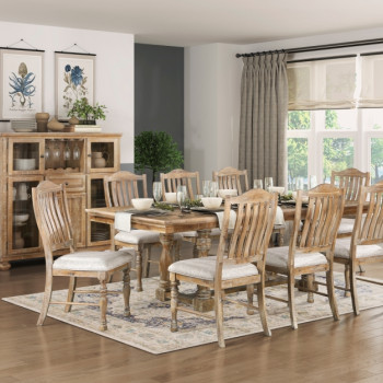 5904NF-90*9 9PC SETS Dining Table + 8 Side Chairs