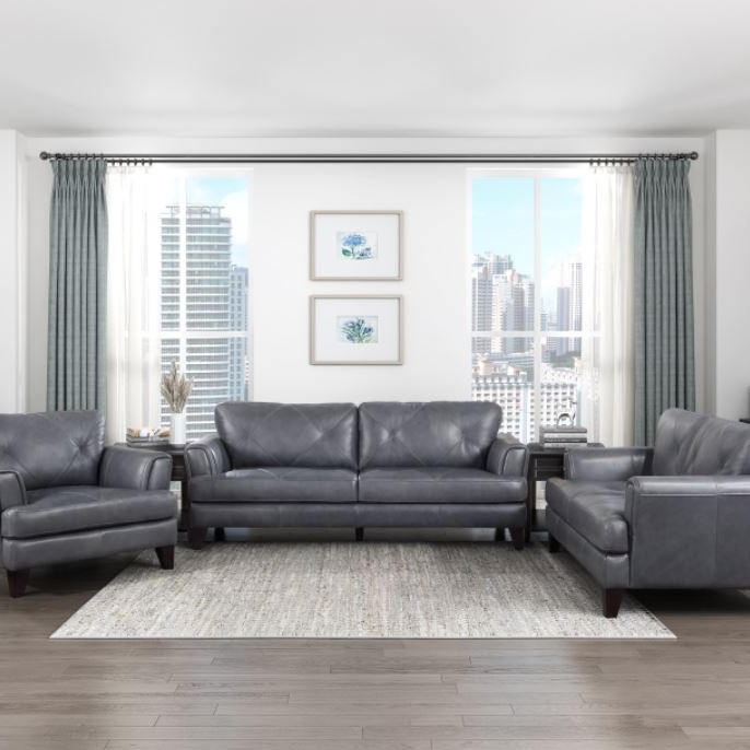 9279BGY*3 3pc Set: Sofa, Love, Chair