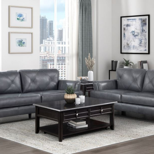 9279BGY*2 2pc Set: Sofa, Love