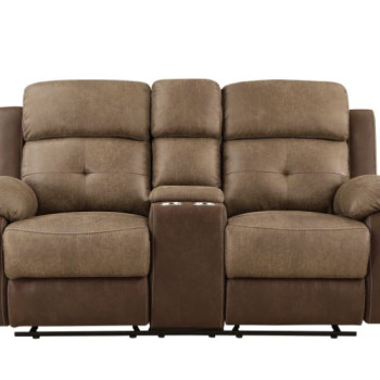 8599BR-2 Double Glider Reclining Love Seat with Center Console