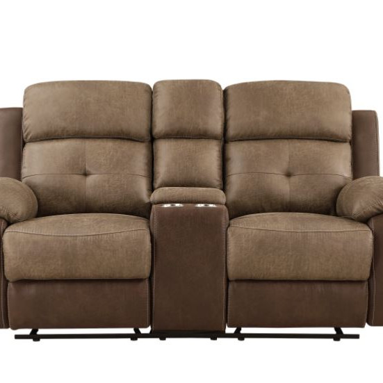 8599BR-2 Double Glider Reclining Love Seat with Center Console