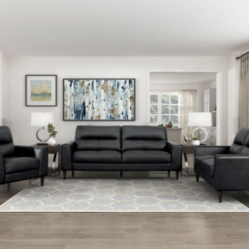 8566BLK*3 3pc Set: Sofa, Love, Chair