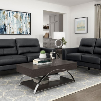 8566BLK*2 2pc Set: Sofa, Love