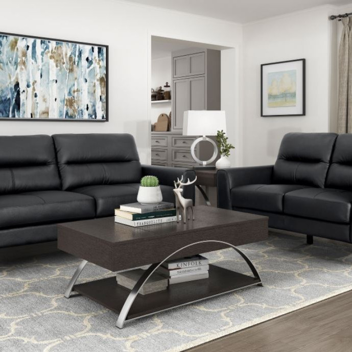 8566BLK*2 2pc Set: Sofa, Love