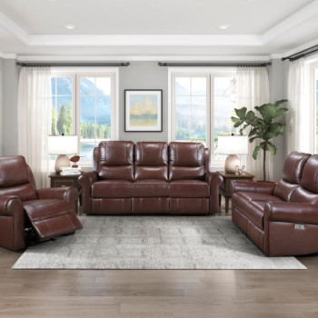 8546BR*3PWH 3pc Set: Sofa, Love, Chair (Power)