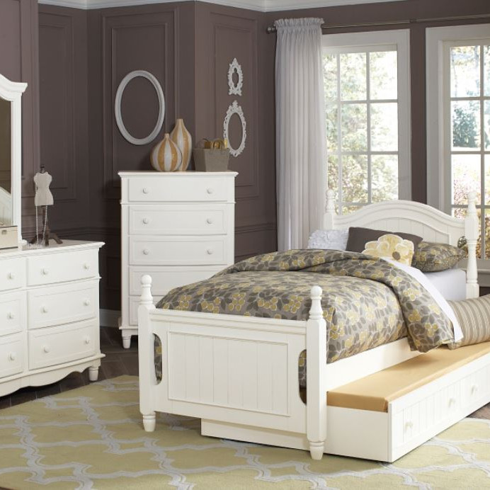 B1799F-1*R-4PC 4PC SETS Full Platform Bed with Twin Trundle
