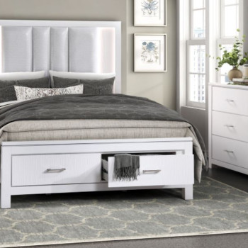 1486K-1CK*4 4PC SETS California King Platform Bed with Footboard Storage