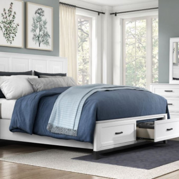 1450WHK-1CK*4 4PC SETS California King Platform Bed with Footboard Storage