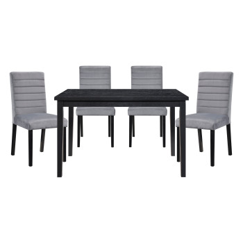 5902-48*5 5PC SETS Dining Table + 4 Chairs